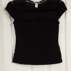 H&M Black Lace Top Shirt